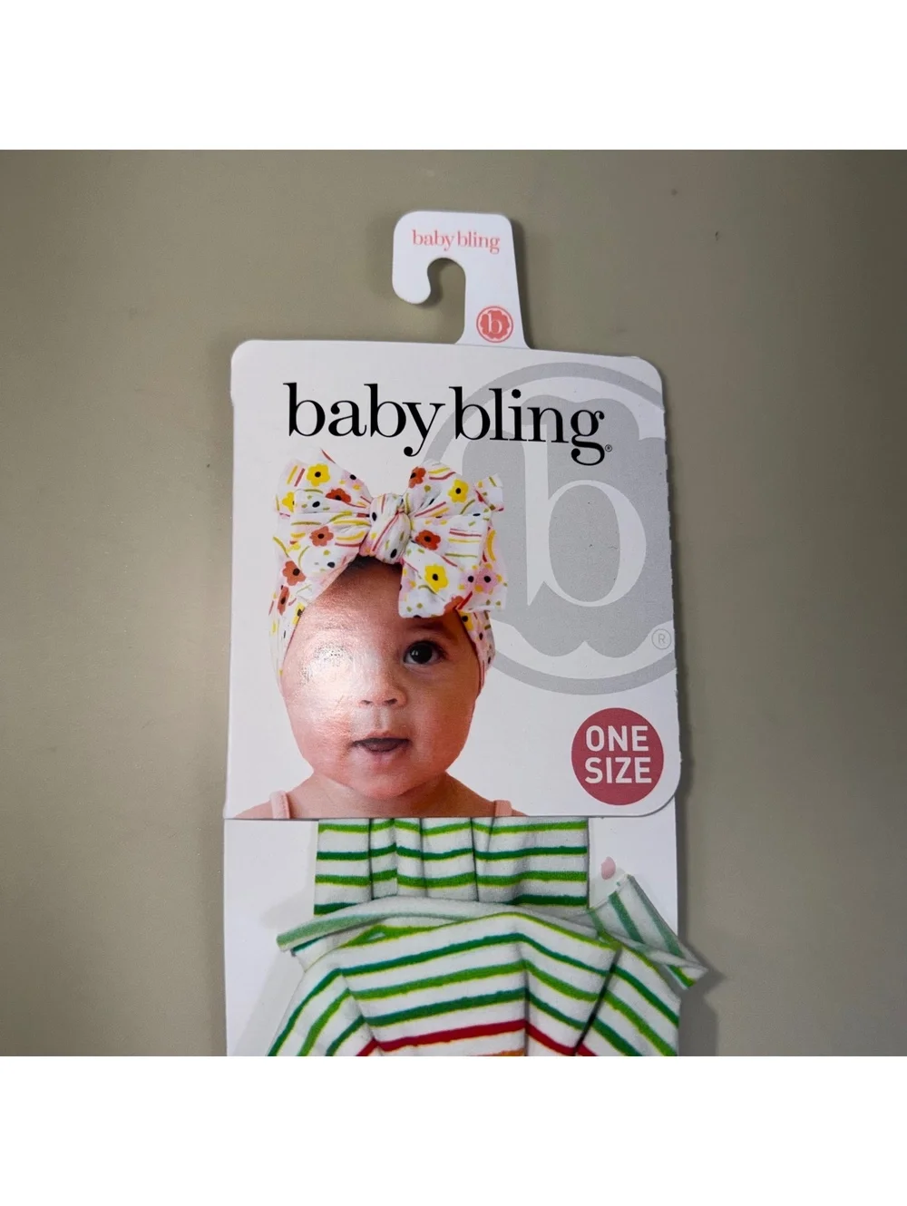 Baby Bling Baby Headband Rainbow Stripe Bow One Size NWT